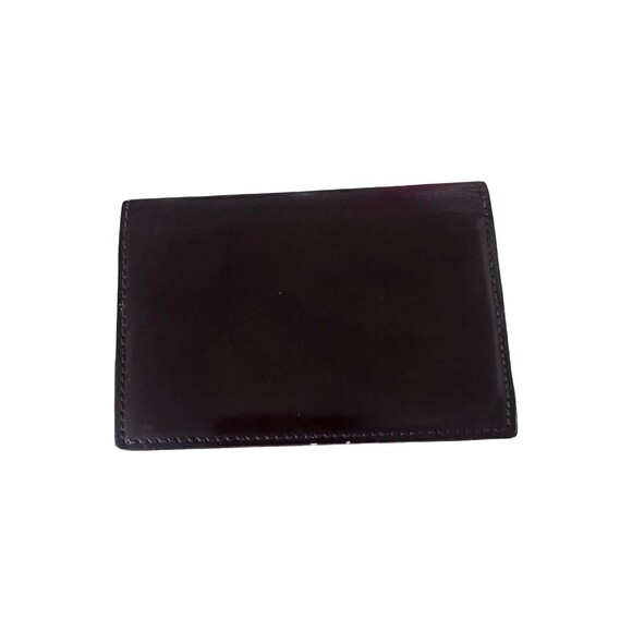 DUNHILL Bi-fold billing Club line brown Mahogany enamel leather Wallet Authentic - Picture 2 of 11